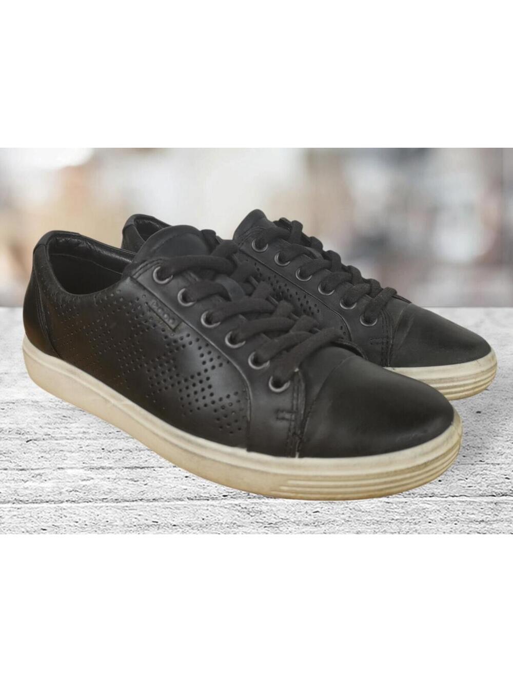 Ecco Womens Size 7 Leather Soft 7 Danish Design Black Sneaker Shoes EU 38 - Picture 2 of 8